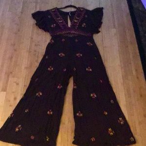Free people embroidered pantsuit flirty fun